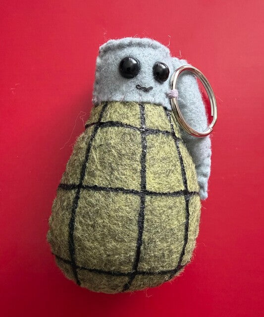 Lucy Sparrow — Grenade Keyring, 2020