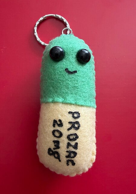 Lucy Sparrow — Prozac 20mg Keyring, 2020