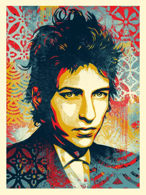 Shepard Fairey — A Hard Rains A-Gonna Fall (Bob Dylan) Portrait, 2025