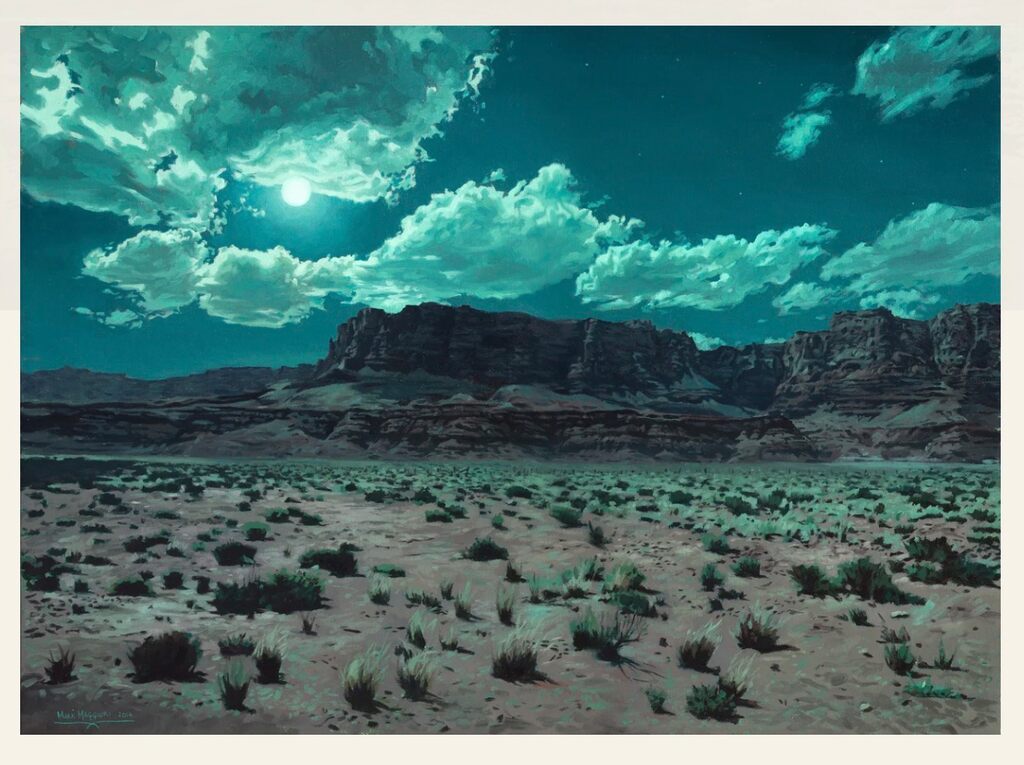 Vermillion Au Clare De Lune by Mark Maggiori — fine art print available at Rowang Gallery