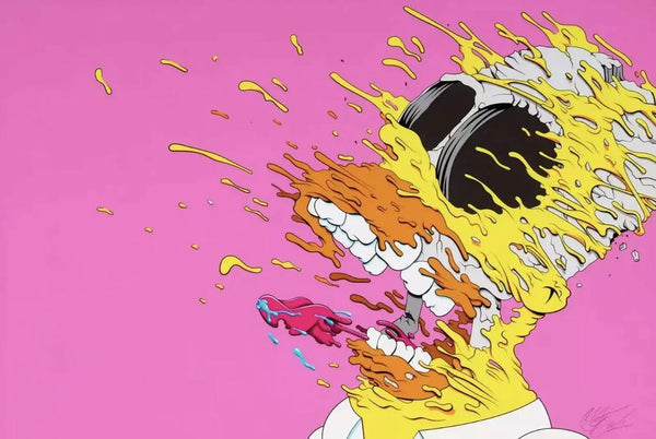 Deconstructed Homer Pink Cocaine by Matt Gondek — fine art print available at Rowang Gallery