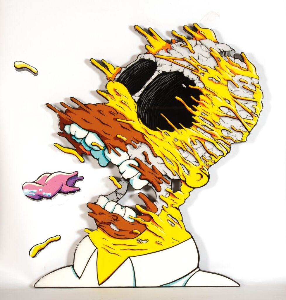 Deconstructed Homer ( on wood ) by Matt Gondek — painting available at Rowang Gallery