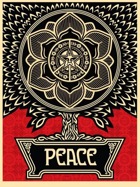Peace Tree by Shepard Fairey — fine art print available at Rowang Gallery