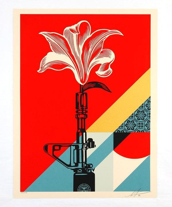 AR-15 Lily by Shepard Fairey — fine art print available at Rowang Gallery