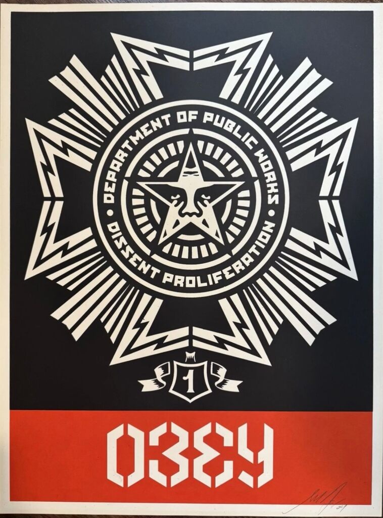 Public Works Medal by Shepard Fairey — fine art print available at Rowang Gallery