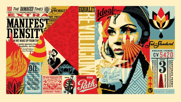 Damaged Wrong Path Mural by Shepard Fairey — fine art print available at Rowang Gallery