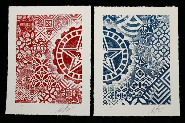 Hublot Diptych Letterpress by Shepard Fairey — fine art print available at Rowang Gallery