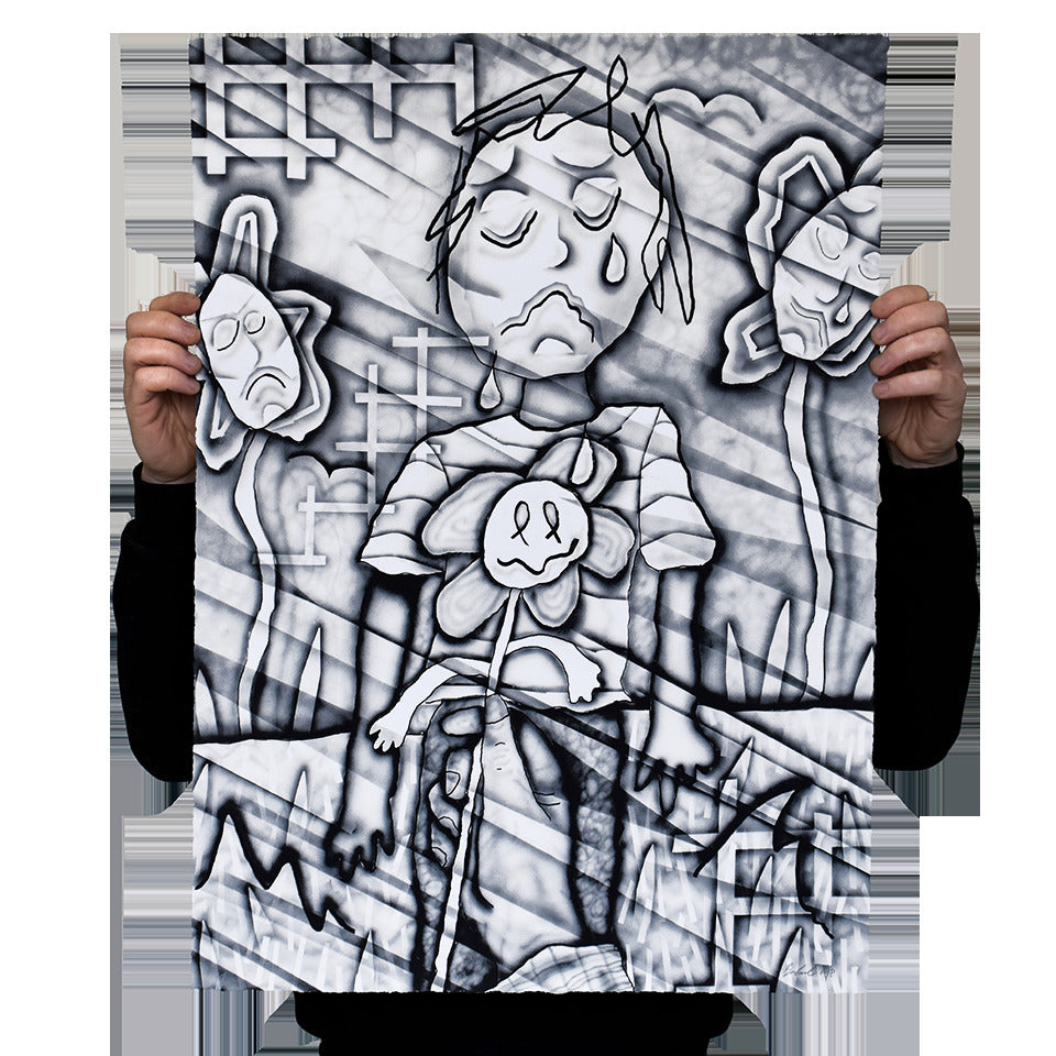 SELF PORTRAIT ALONE WITH FRIENDS by Benjamin Cabral — fine art print available at Rowang Gallery