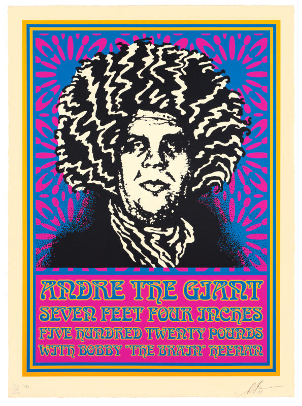 ANDRE PSYCHEDELIC by Shepard Fairey — fine art print available at Rowang Gallery
