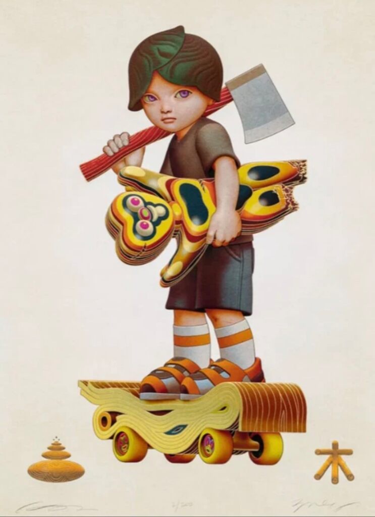 Trespassers by Haroshi x James Jean — fine art print available at Rowang Gallery