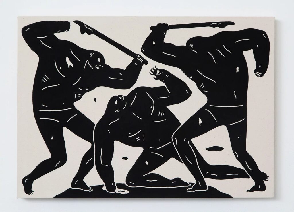 Blood Runs Cold by Cleon Peterson — painting available at Rowang Gallery