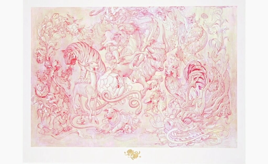 HUNTING PARTY II Vermillion Edition by James Jean — fine art print available at Rowang Gallery