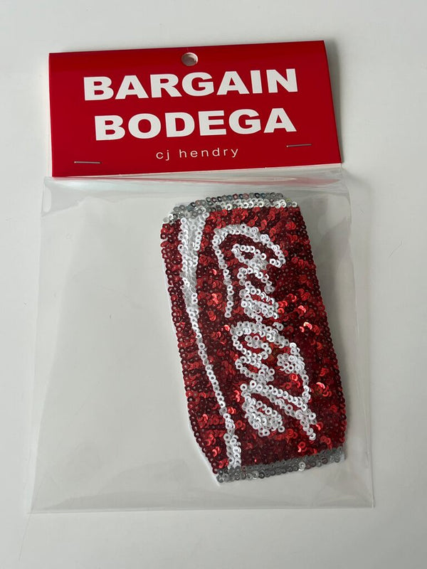 Bargain Bodega Sequin Patch - Coca-Cola Can by CJ Hendry — collectible available at Rowang Gallery