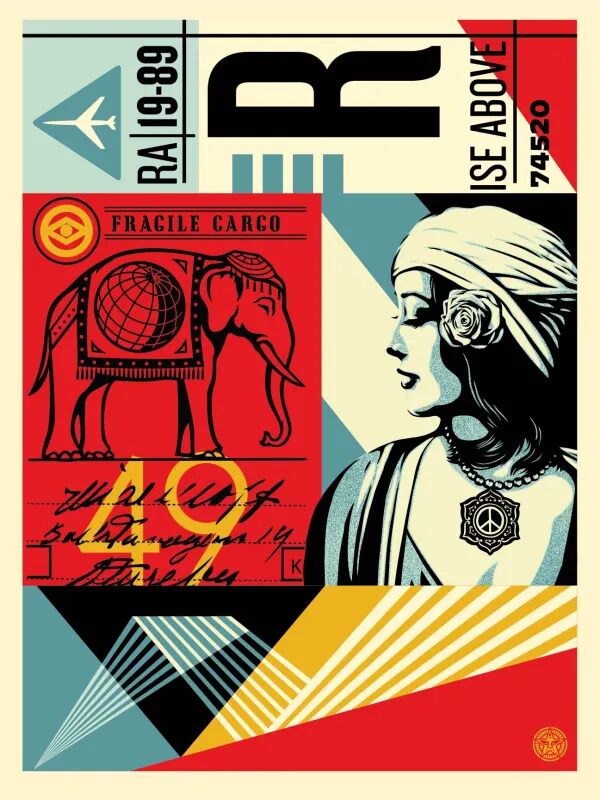 Obey Fragile Cargo by Shepard Fairey — fine art print available at Rowang Gallery