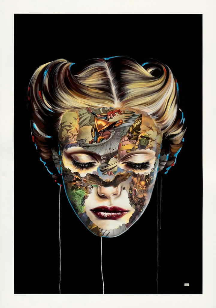 LA CAGE ET L'UNION DES FORCES - GOLD by Sandra Chevrier — fine art print available at Rowang Gallery