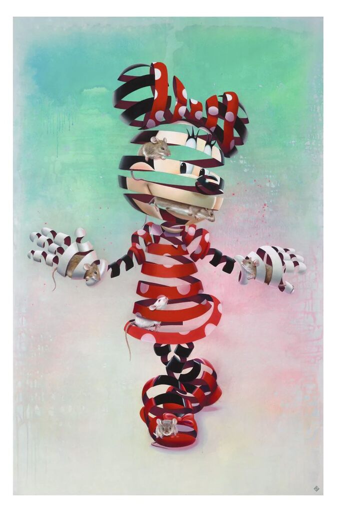 Encaged Minnie by Super A — fine art print available at Rowang Gallery