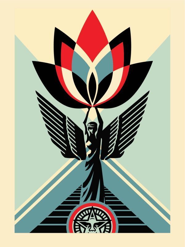 Lotus Angel by Shepard Fairey — fine art print available at Rowang Gallery