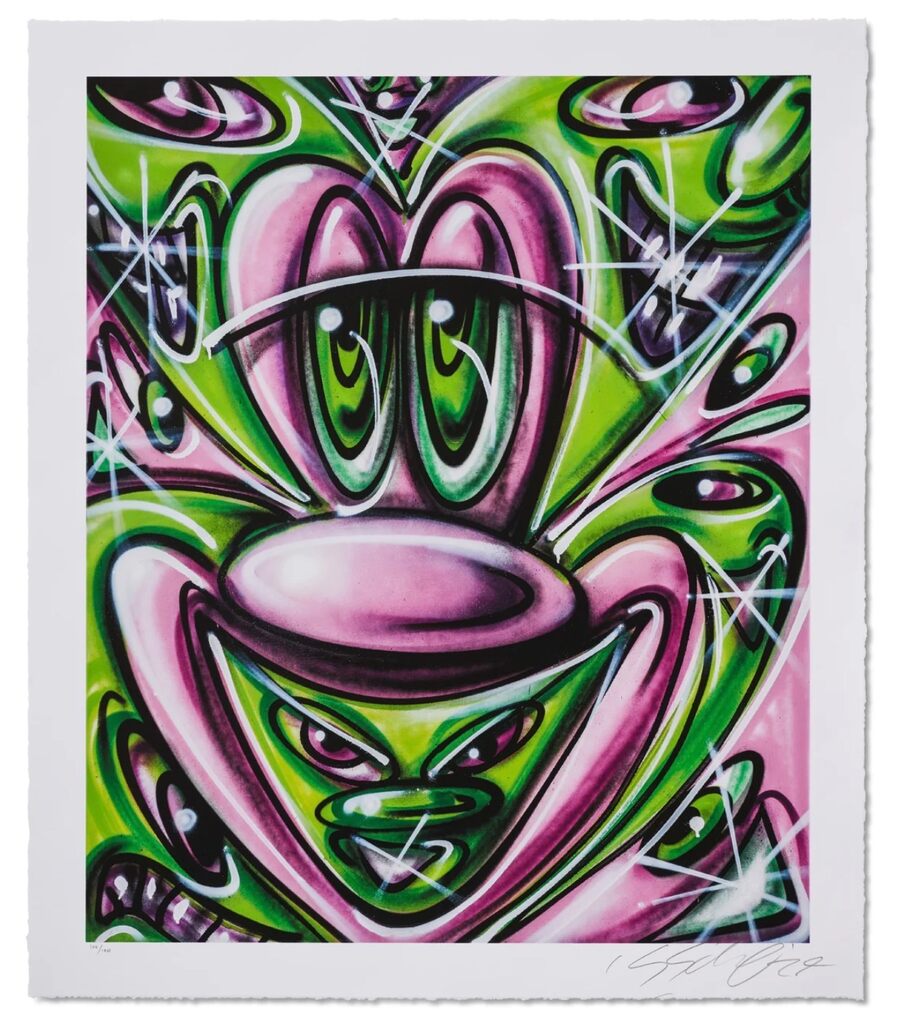 Pink N' Green by Kenny Scharf — fine art print available at Rowang Gallery