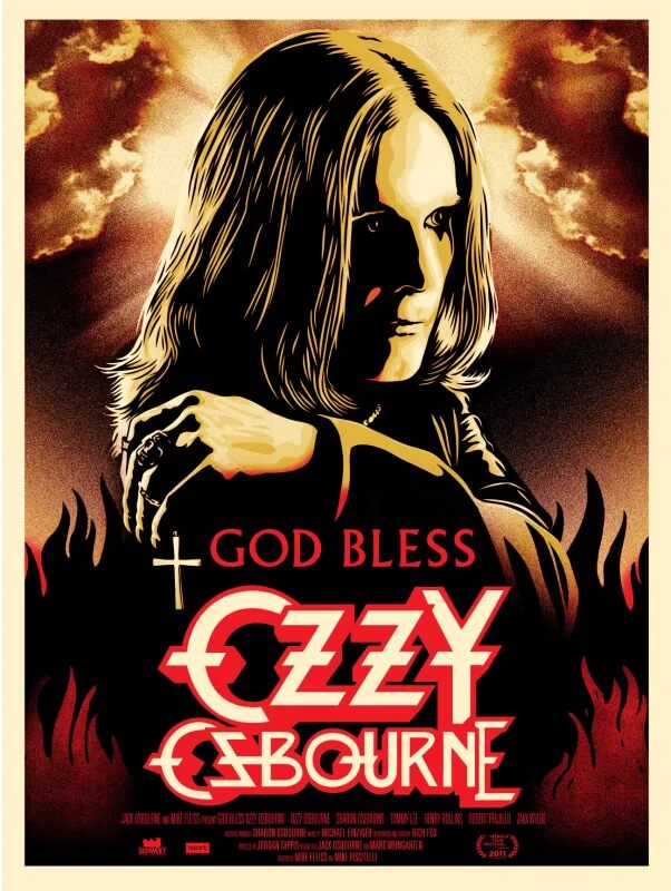 God Bless Ozzy (Signed By Ozzy Osbourne) by Shepard Fairey — fine art print available at Rowang Gallery