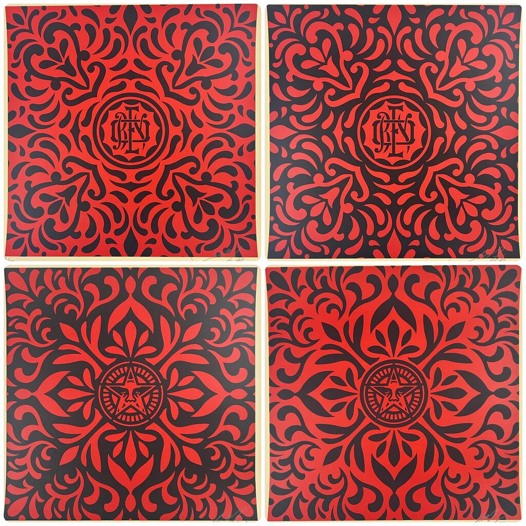 Japanese Fabric Pattern Set of 4 by Shepard Fairey — fine art print available at Rowang Gallery