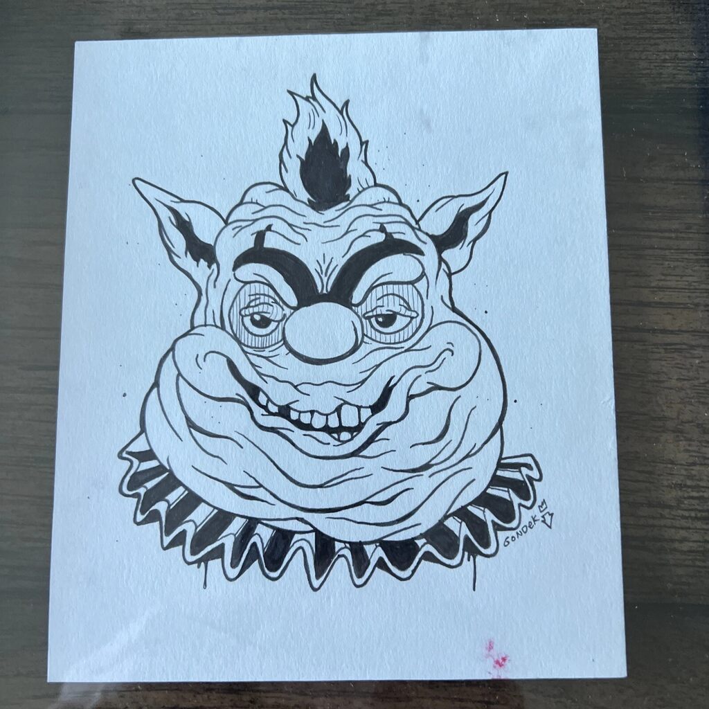 Killer Klowns by Matt Gondek — work on paper available at Rowang Gallery