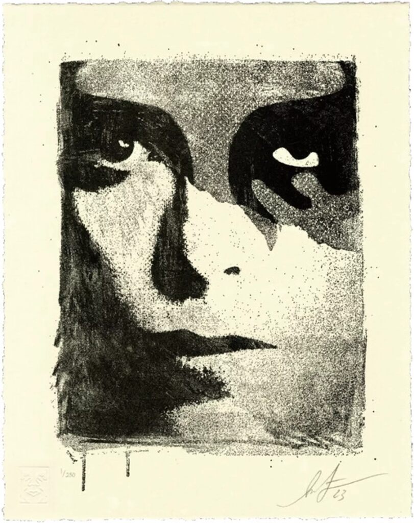 A Cracked Icon Letterpress - David Bowie by Shepard Fairey — fine art print available at Rowang Gallery