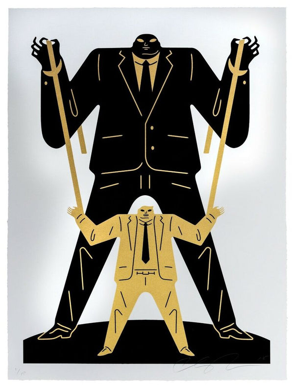 Little Big Man - Putin Trump - Gold by Cleon Peterson — fine art print available at Rowang Gallery