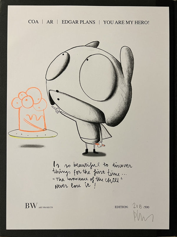 You Are My Hero by Edgar Plans — work on paper available at Rowang Gallery
