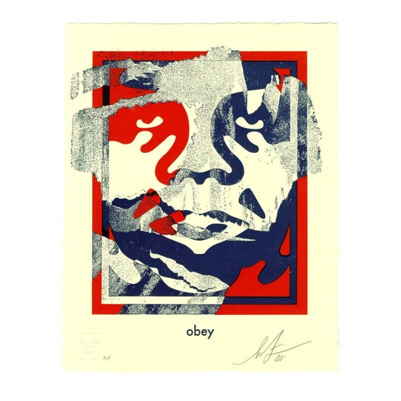 Torn Icon Letterpress by Shepard Fairey — fine art print available at Rowang Gallery