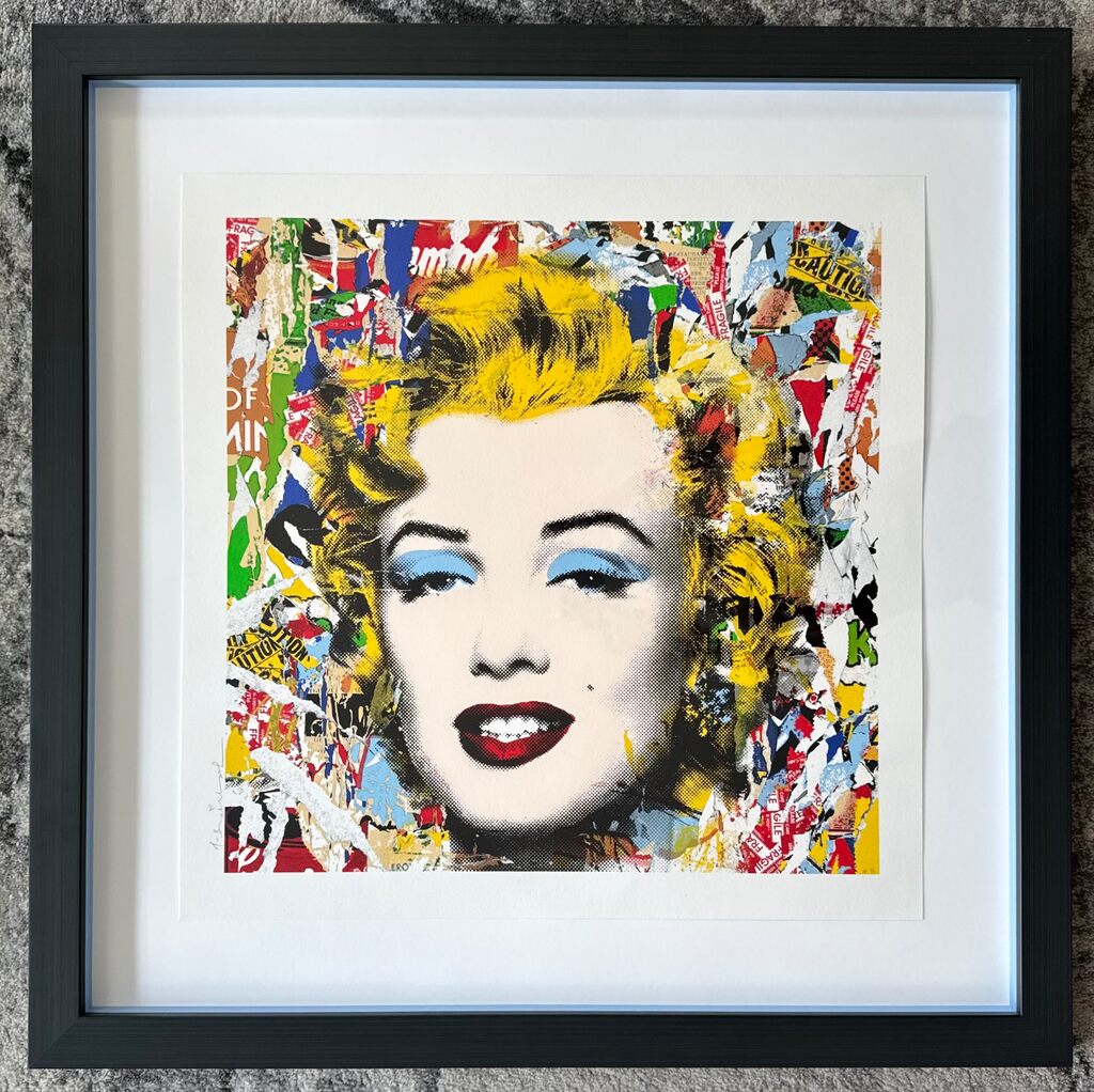Marylin Monroe Popfolio Collage by Mr. Brainwash — fine art print available at Rowang Gallery