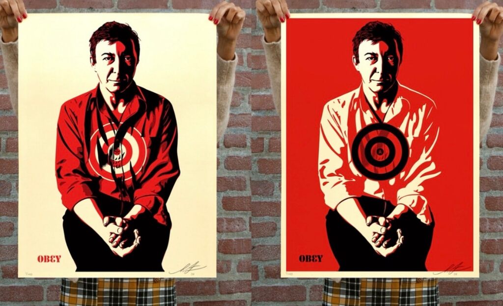 Jasper Johns Set by Shepard Fairey — fine art print available at Rowang Gallery
