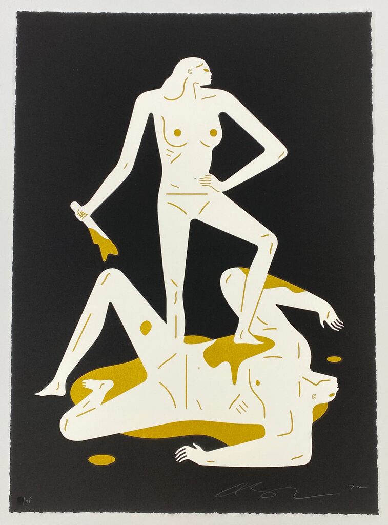 Naked Woman And Man - Black by Cleon Peterson — fine art print available at Rowang Gallery