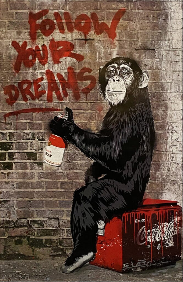 Follow Your Dreams by Mr. Brainwash — fine art print available at Rowang Gallery