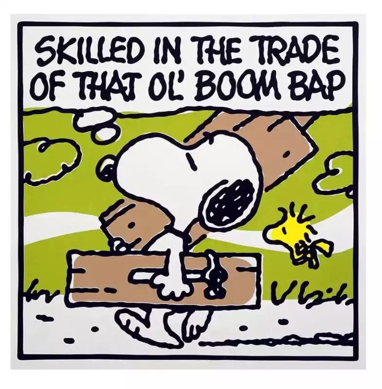 Skilled In The Trade Of That Ol Boom Bap (Q-Tip) by Mark Drew — fine art print available at Rowang Gallery