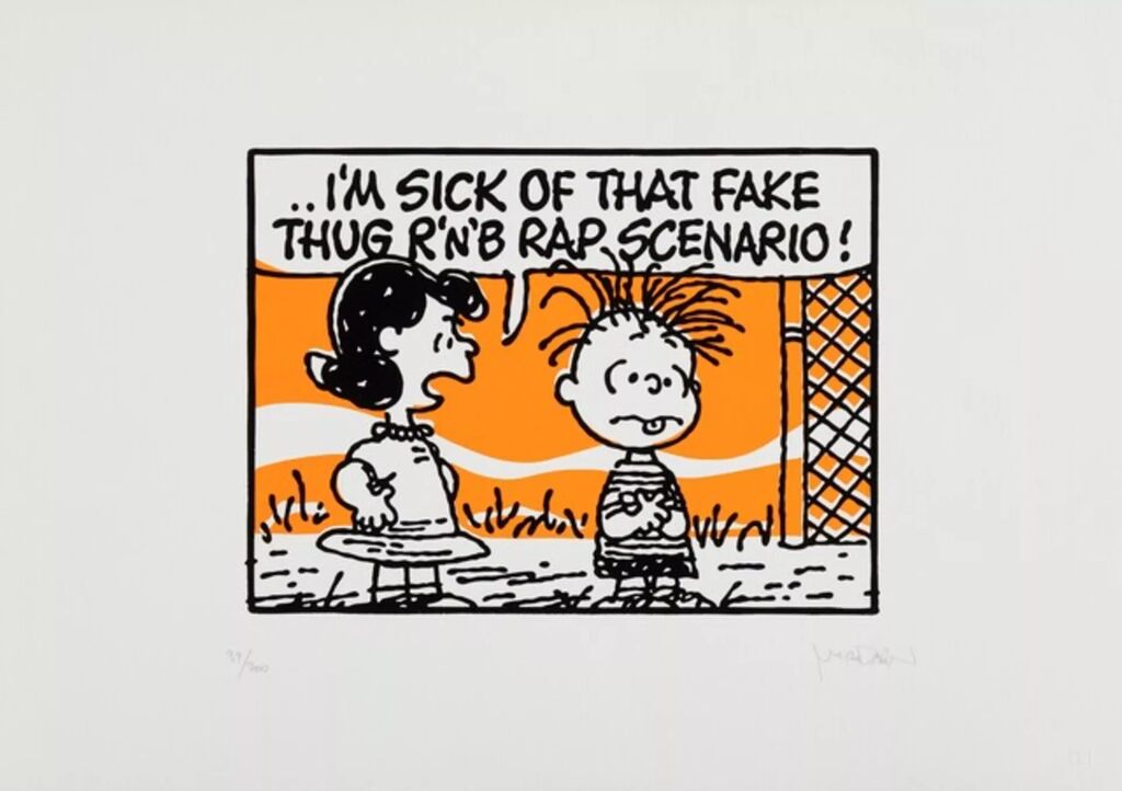 Fake Thug - Dead Prez - Orange by Mark Drew — fine art print available at Rowang Gallery