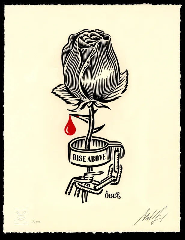 Rose Shackle AP by Shepard Fairey — fine art print available at Rowang Gallery