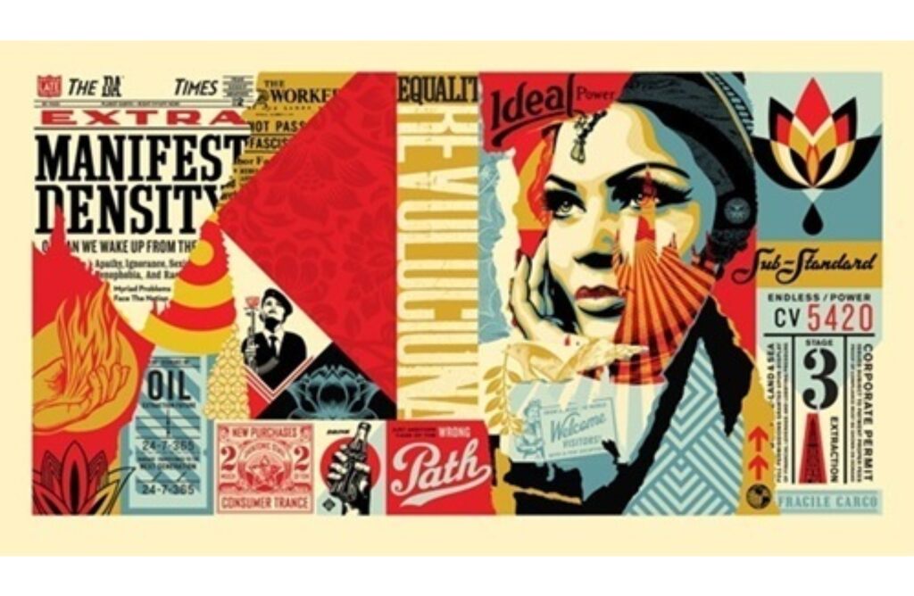 Damaged Wrong Path Mural (Large Format) by Shepard Fairey — fine art print available at Rowang Gallery