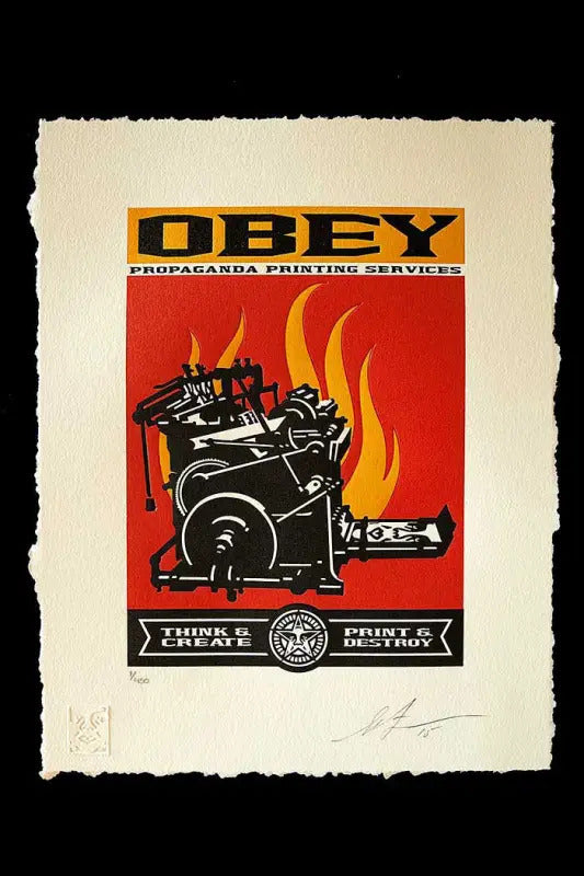Print & Destroy by Shepard Fairey — fine art print available at Rowang Gallery