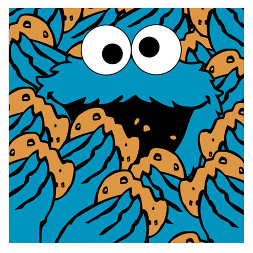 We Want Cookies Cookie Monster by Jerkface — fine art print available at Rowang Gallery