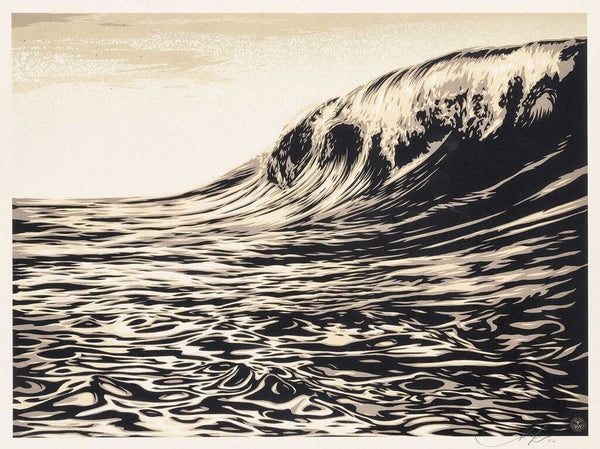 Dark Wave - Cream by Shepard Fairey — fine art print available at Rowang Gallery
