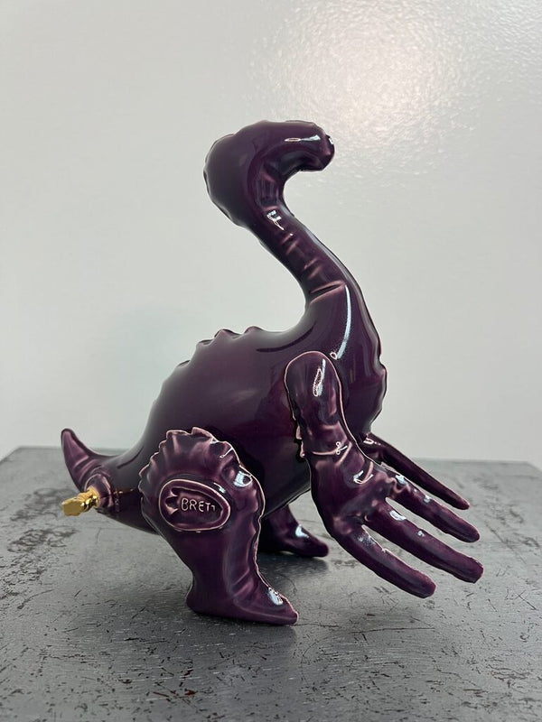 Inflatable Therizinosaur Purple Dinosaur by Brett Kern — sculpture available at Rowang Gallery