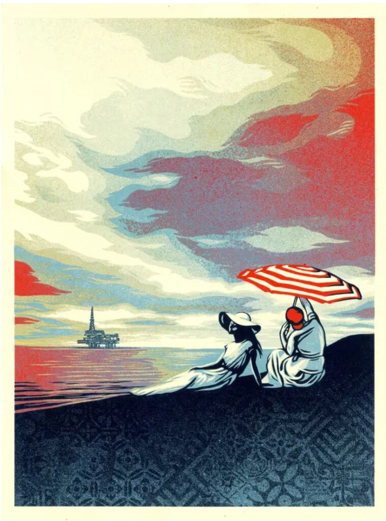Bliss at the Cliffs Edge by Shepard Fairey — fine art print available at Rowang Gallery