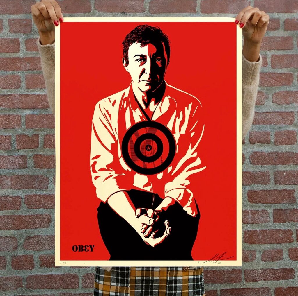 Jasper Johns - Red by Shepard Fairey — fine art print available at Rowang Gallery
