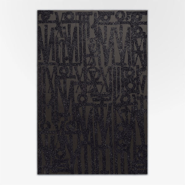 Even The Heart Skips A Beat (Black on Black) by RETNA — fine art print available at Rowang Gallery