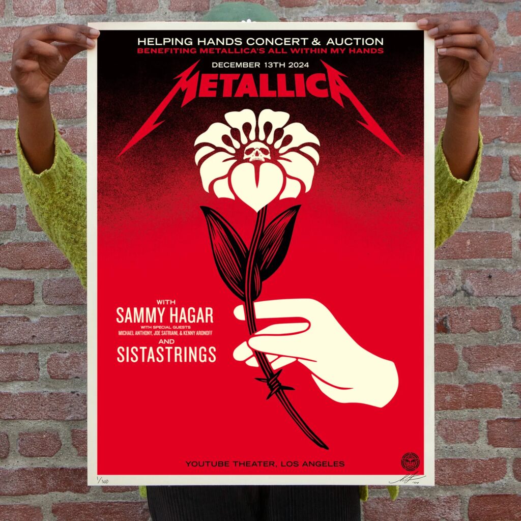 Helping Hands - Metallica by Shepard Fairey — fine art print available at Rowang Gallery