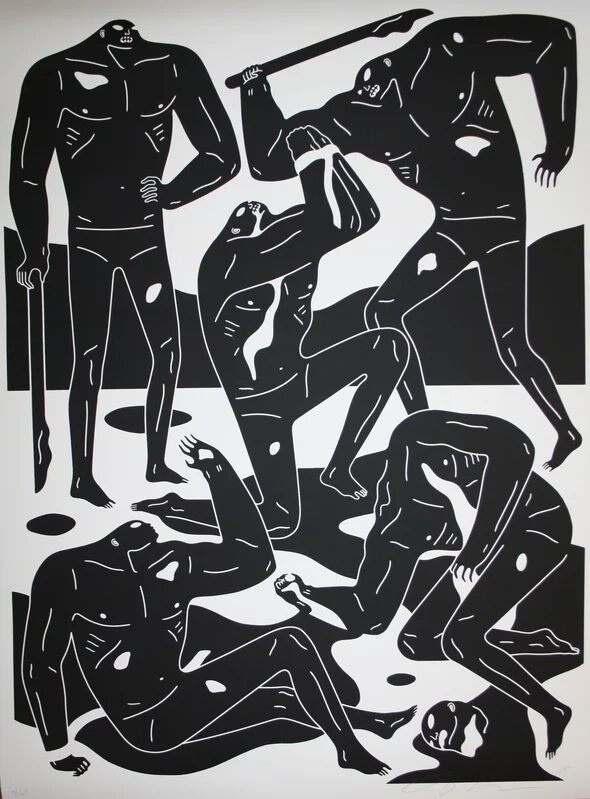 Mercenaries ( white ) by Cleon Peterson — fine art print available at Rowang Gallery