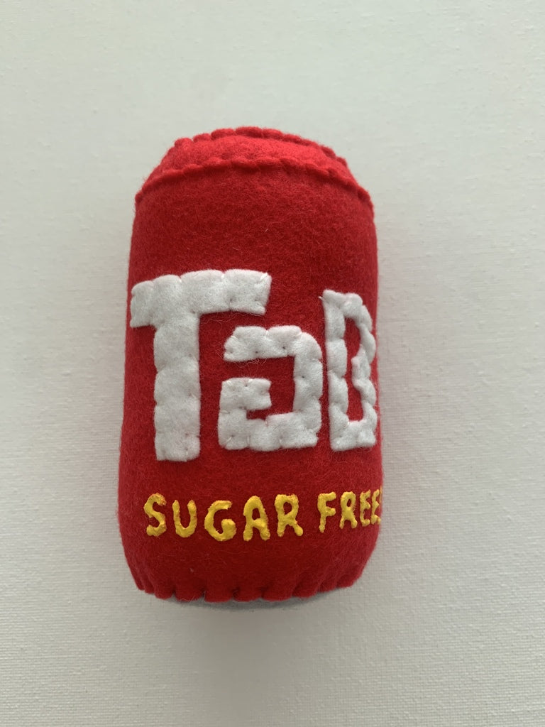 Tab Sugar Free Soda Can by Lucy Sparrow — sculpture available at Rowang Gallery