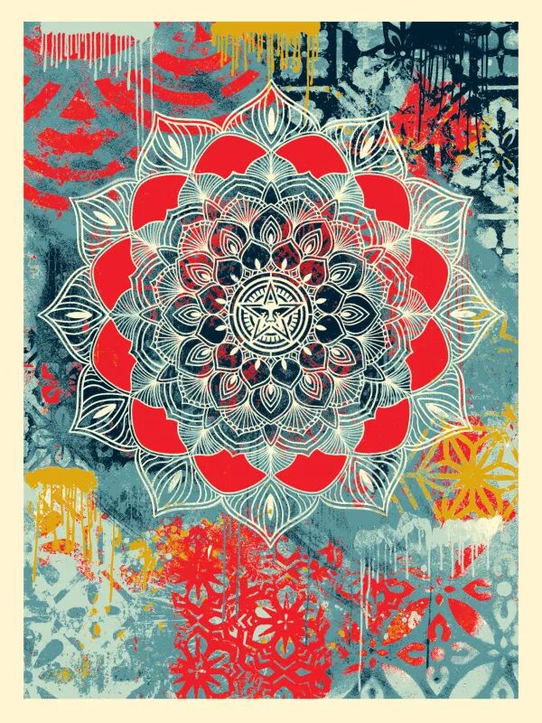 Chaos Mandala by Shepard Fairey — fine art print available at Rowang Gallery