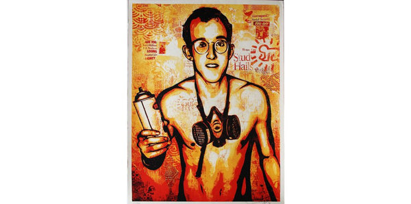 Keith Haring (Red) by Shepard Fairey — fine art print available at Rowang Gallery