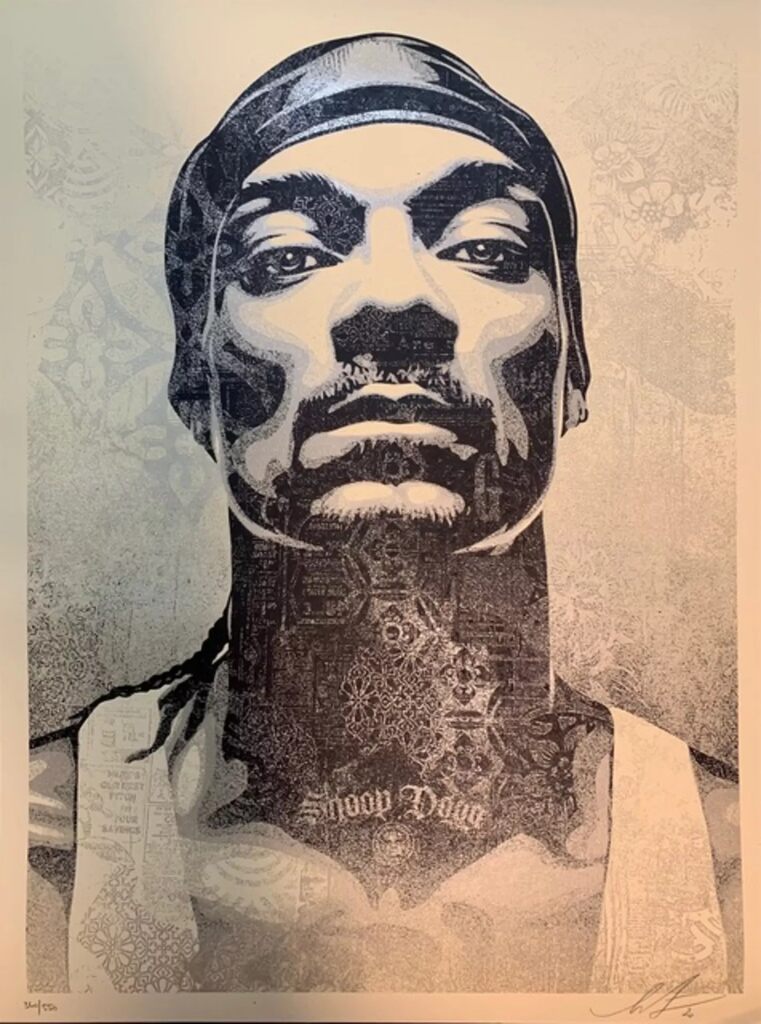 SNOOP D-O DOUBLE G by Shepard Fairey — fine art print available at Rowang Gallery